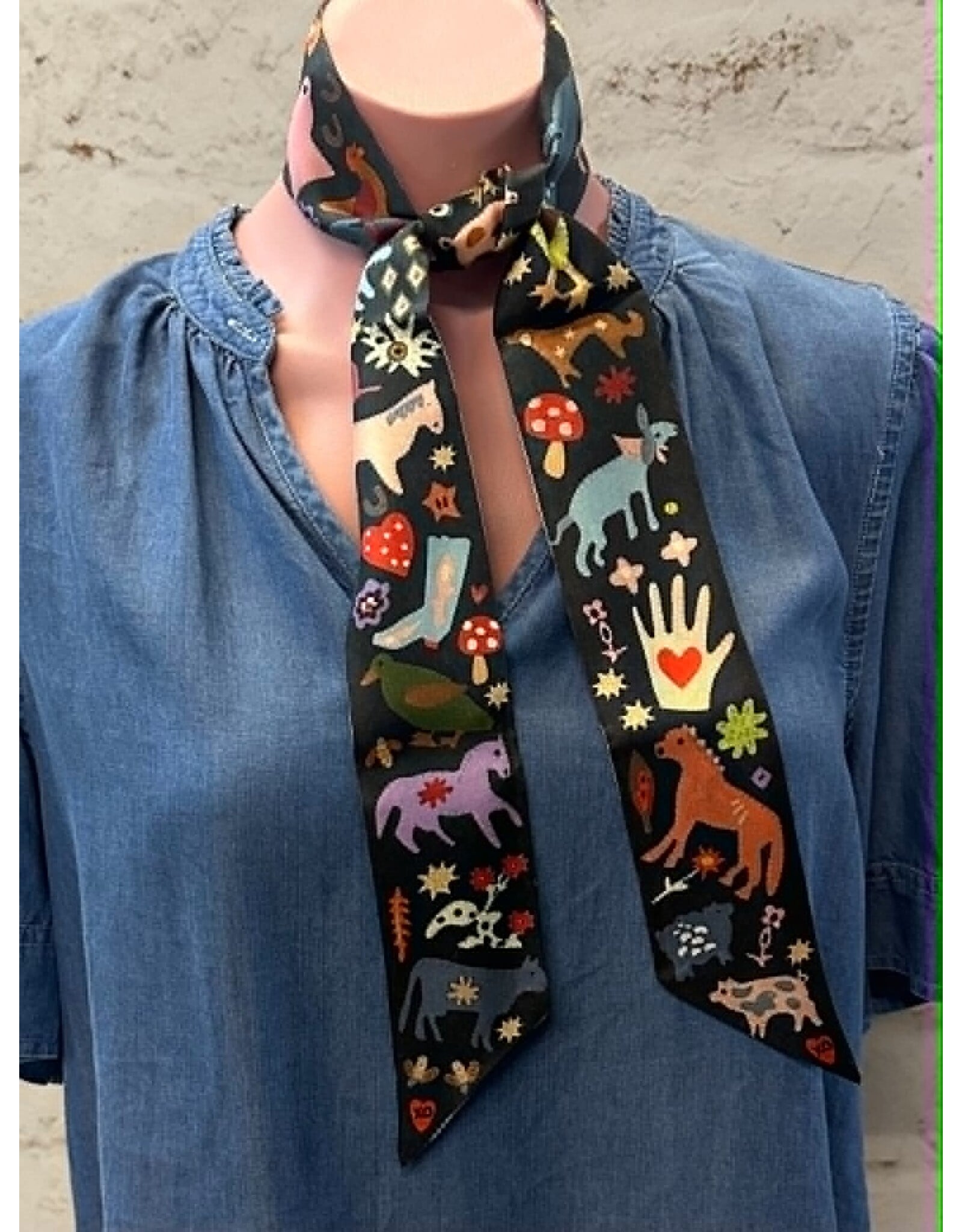 XOXO Farm Folks Silk Ribbon Twilly