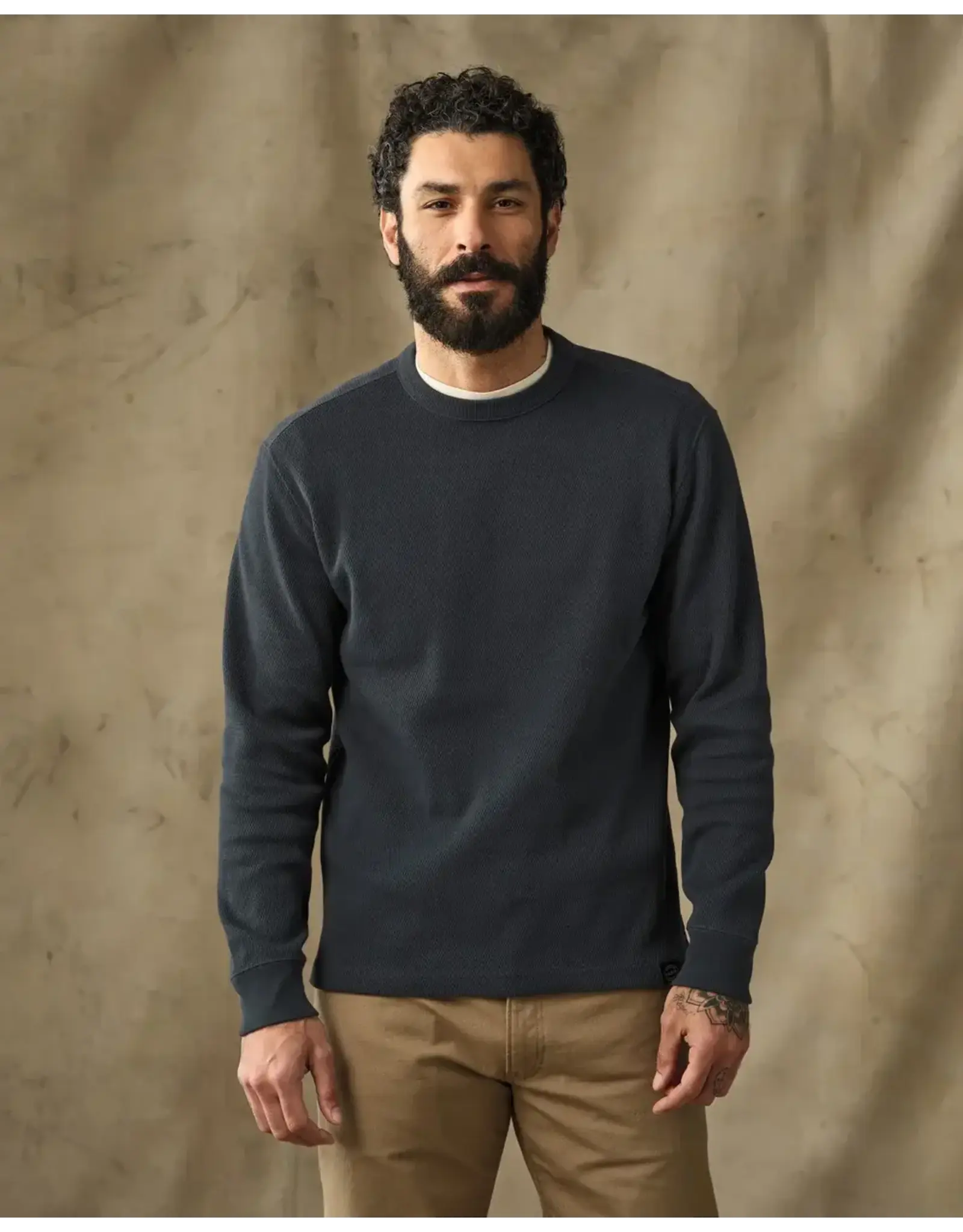 Filson Filson Waffle Knit Thermal Crewneck Blue Mussel