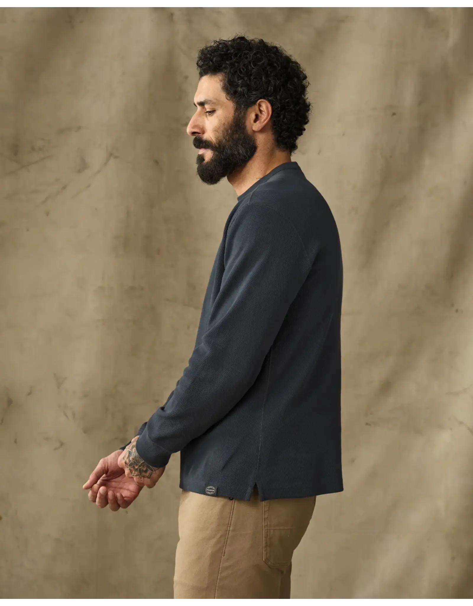 Filson Filson Waffle Knit Thermal Crewneck Blue Mussel