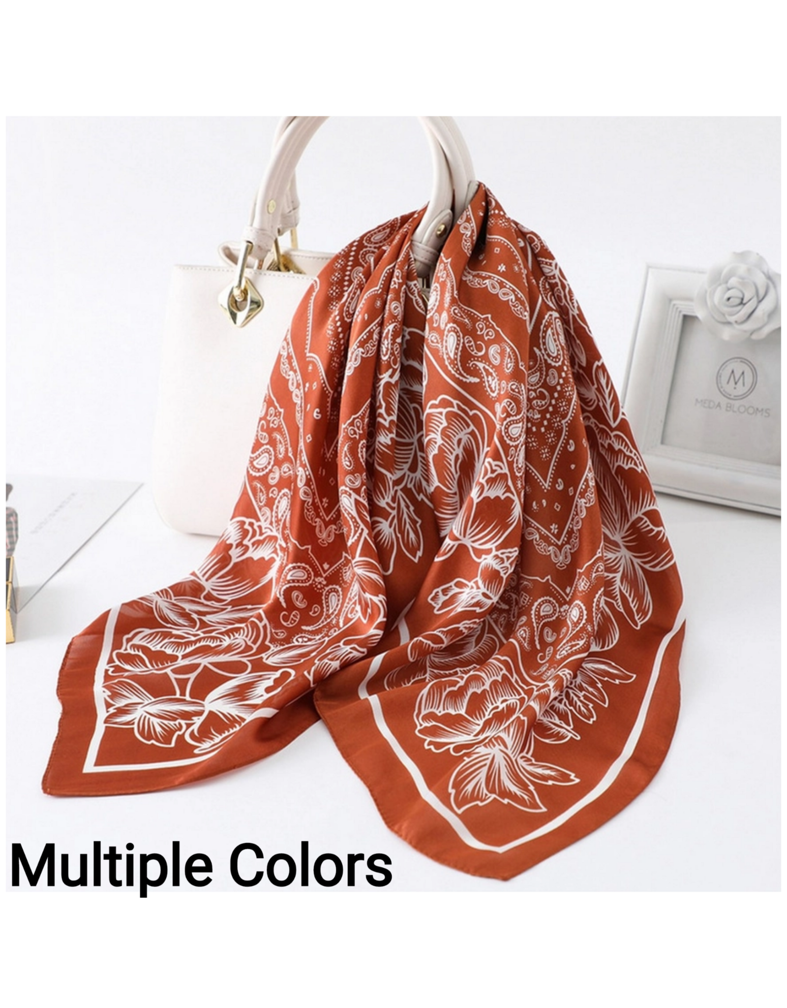 Bandana Print Satin  Scarf 27inch