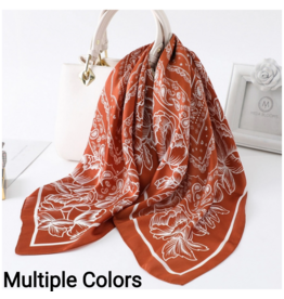 Bandana Print Satin  Scarf 27inch