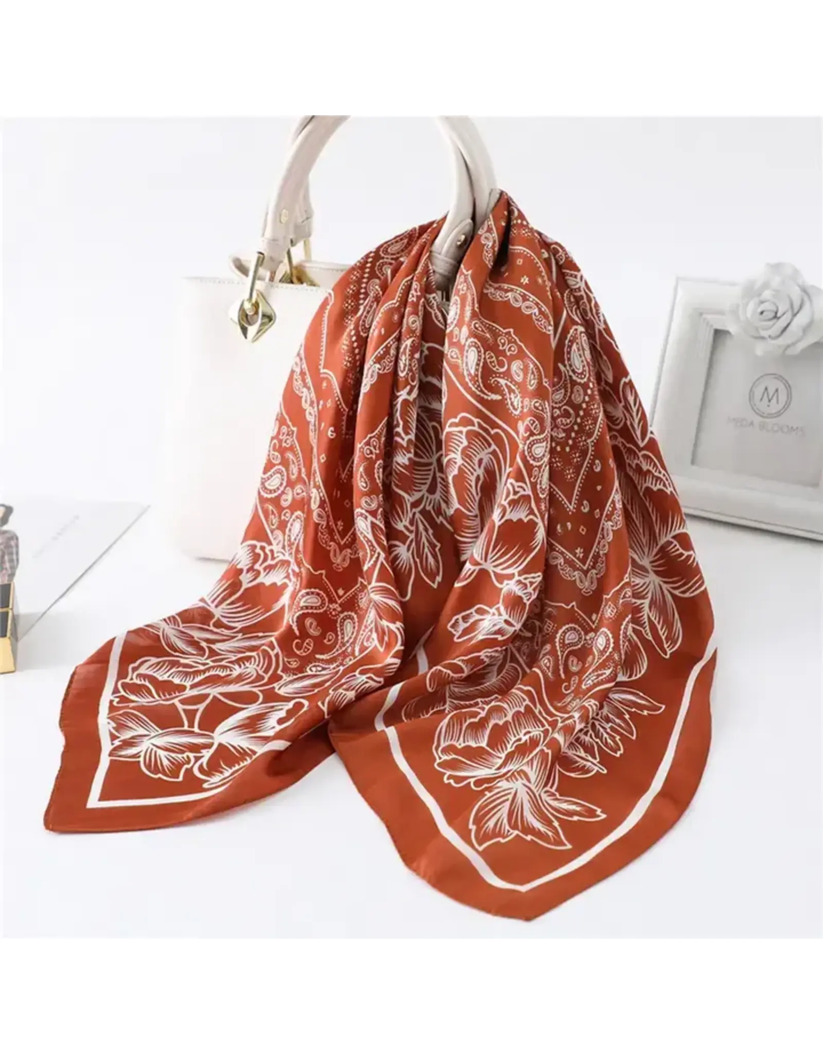 Bandana Print Satin  Scarf 27inch