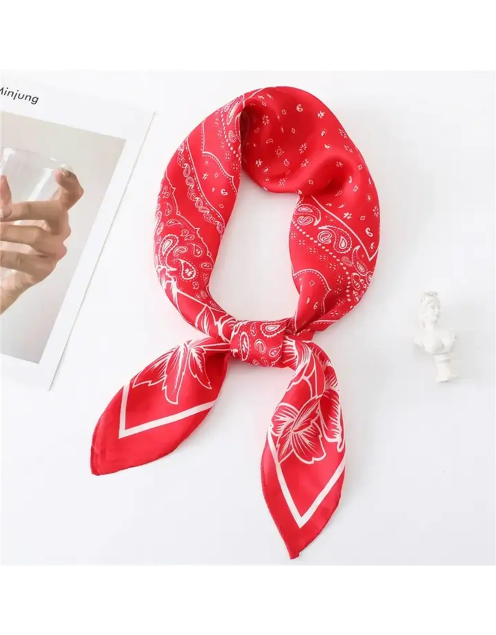 Bandana Print Satin  Scarf 27inch