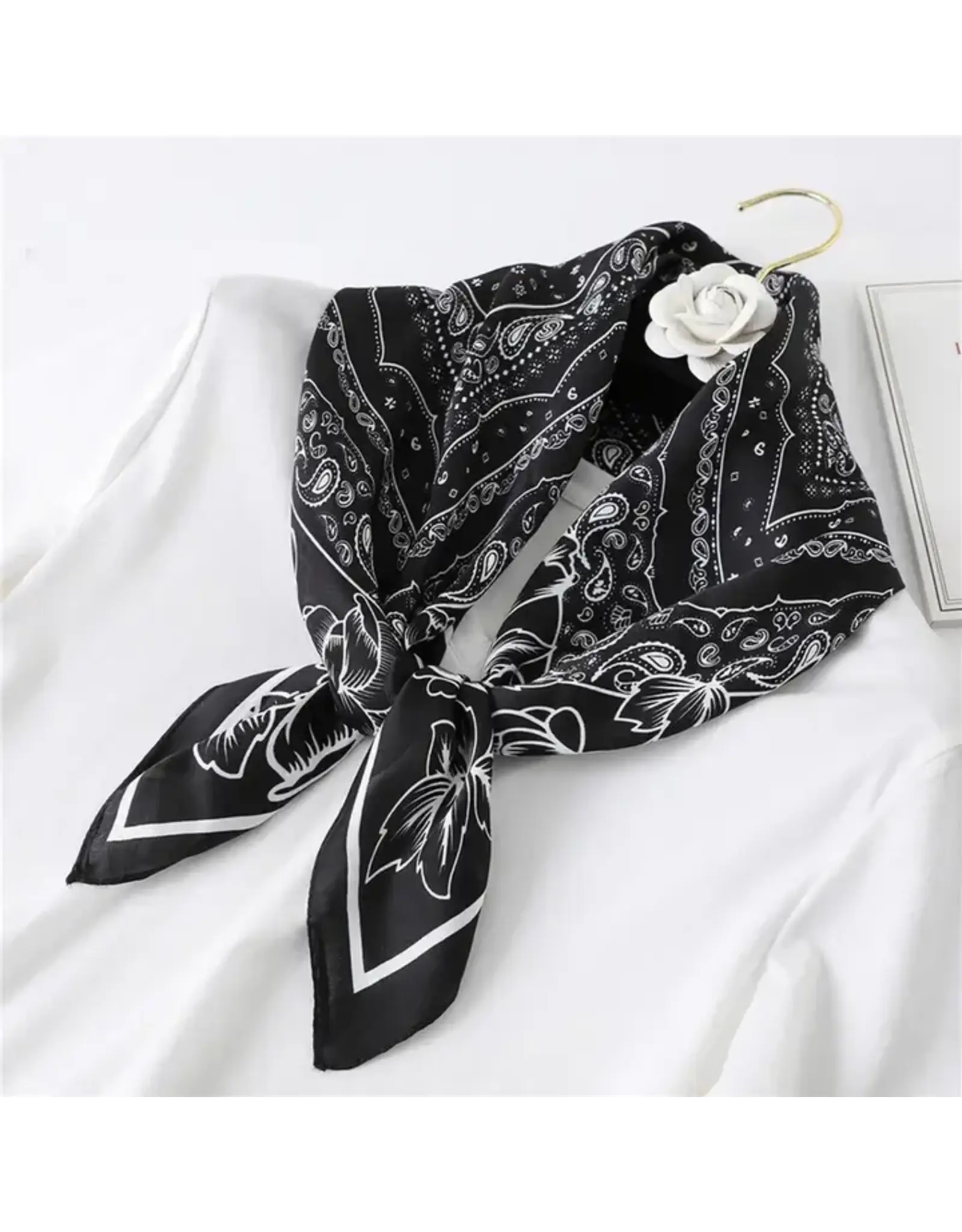 Bandana Print Satin  Scarf 27inch