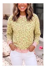 Twyla Leopard Pink Polka Dot Top