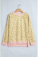 Twyla Leopard Pink Polka Dot Top