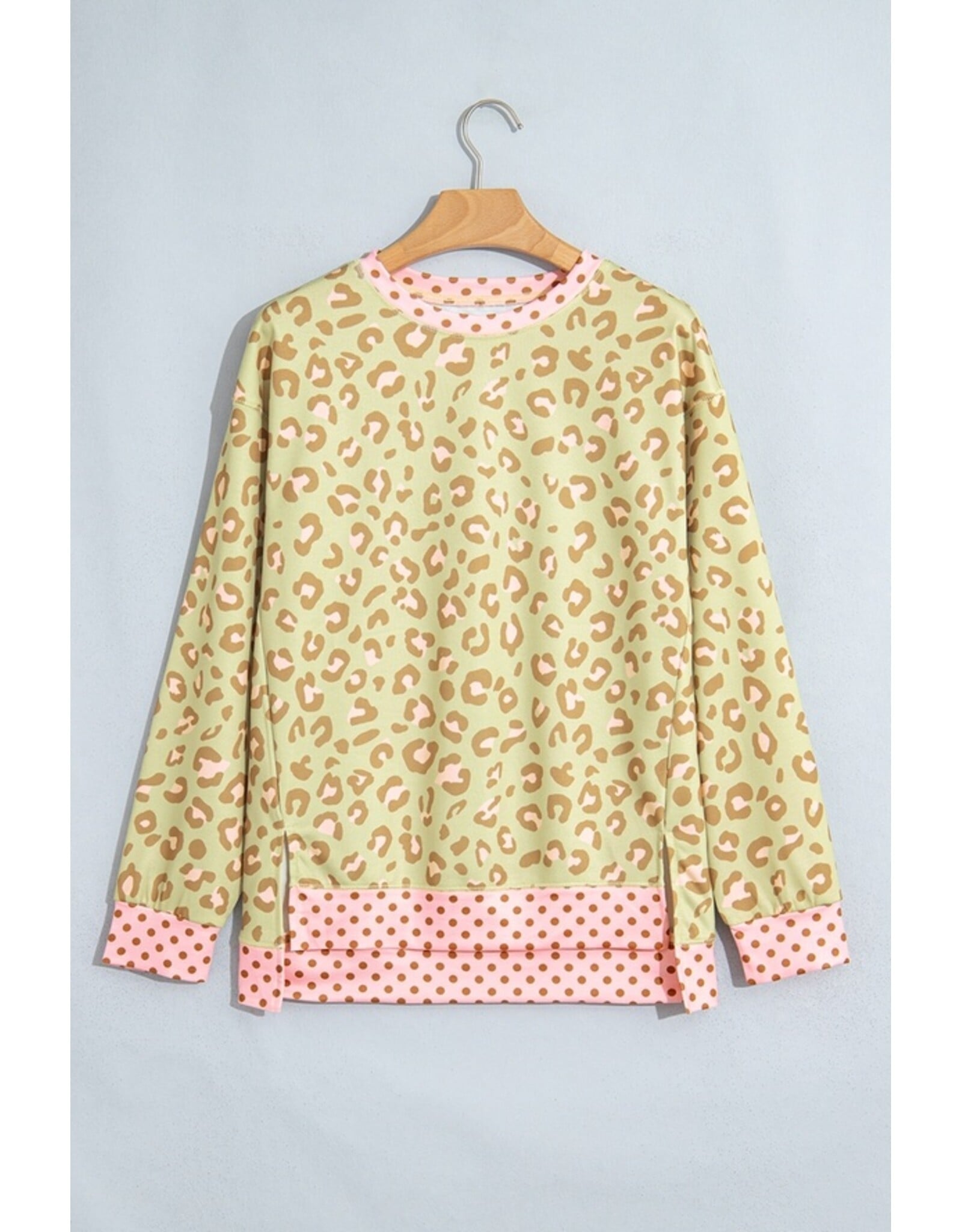 Twyla Leopard Pink Polka Dot Top