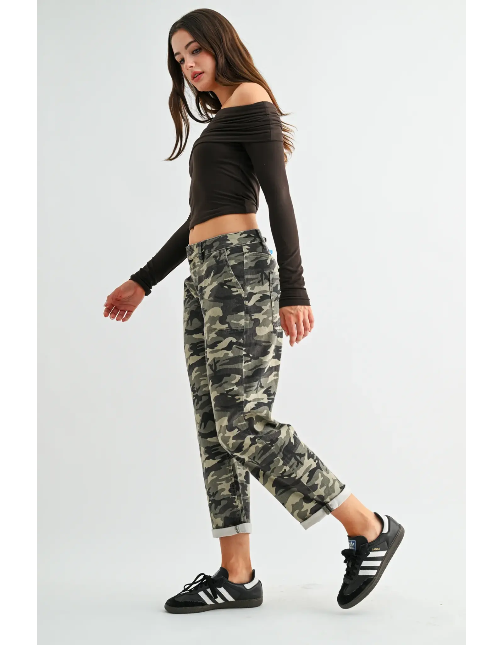Milla Boyfriend Crop Camouflage Jean