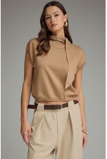 Sabine Scarf Tie Camel Sweater
