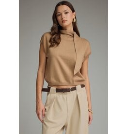 Sabine Scarf Tie Camel Sweater