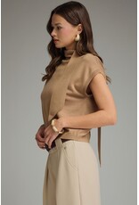 Sabine Scarf Tie Camel Sweater