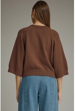 Sheila 3/4 Sleeve Brown Sweater