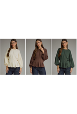 Saylor Solid Pleated Waist Top