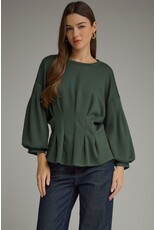 Saylor Solid Pleated Waist Top