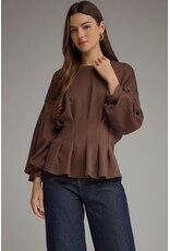Saylor Solid Pleated Waist Top