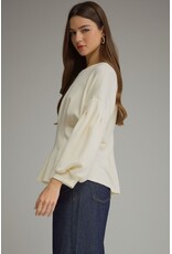Saylor Solid Pleated Waist Top