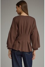 Saylor Solid Pleated Waist Top