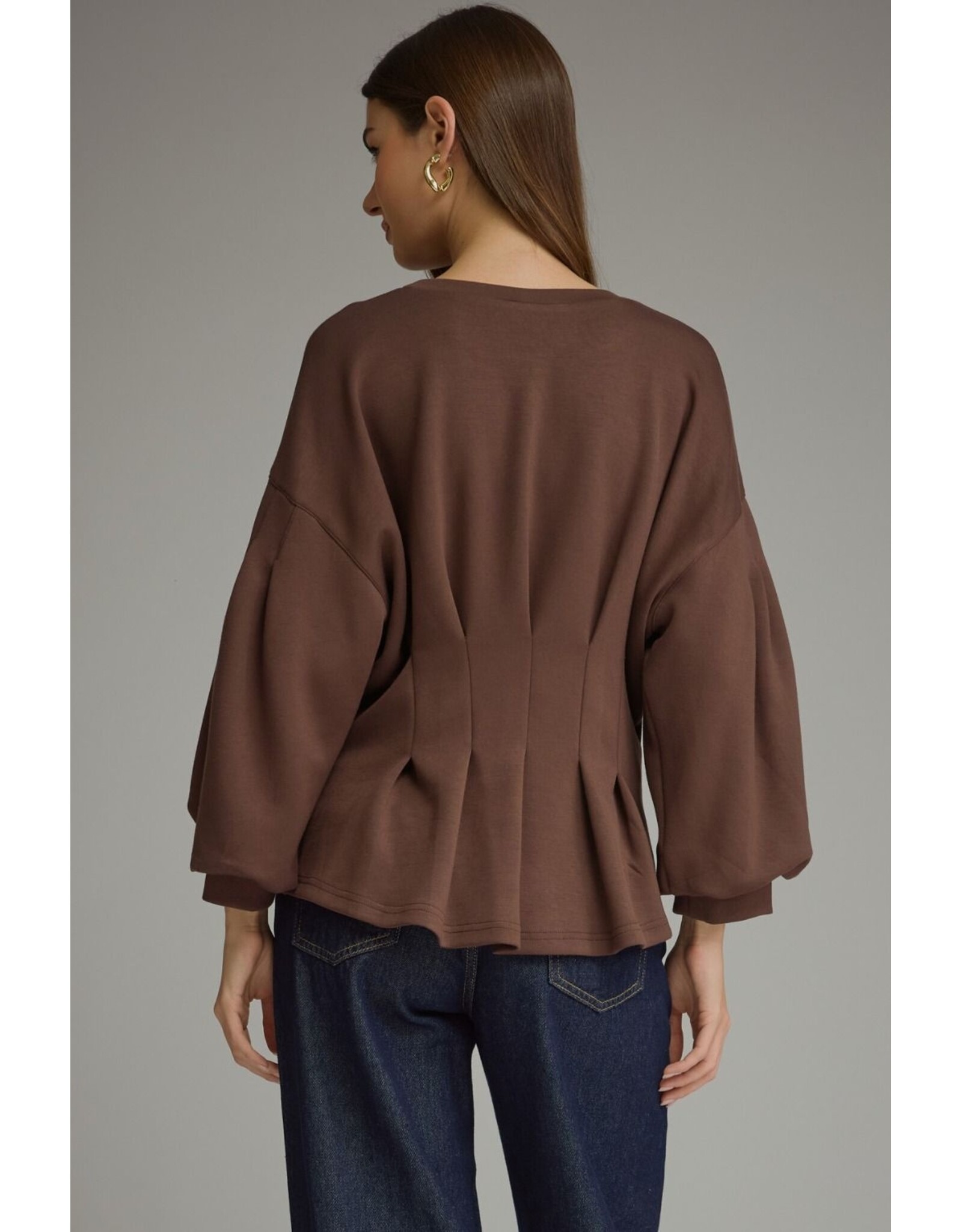 Saylor Solid Pleated Waist Top