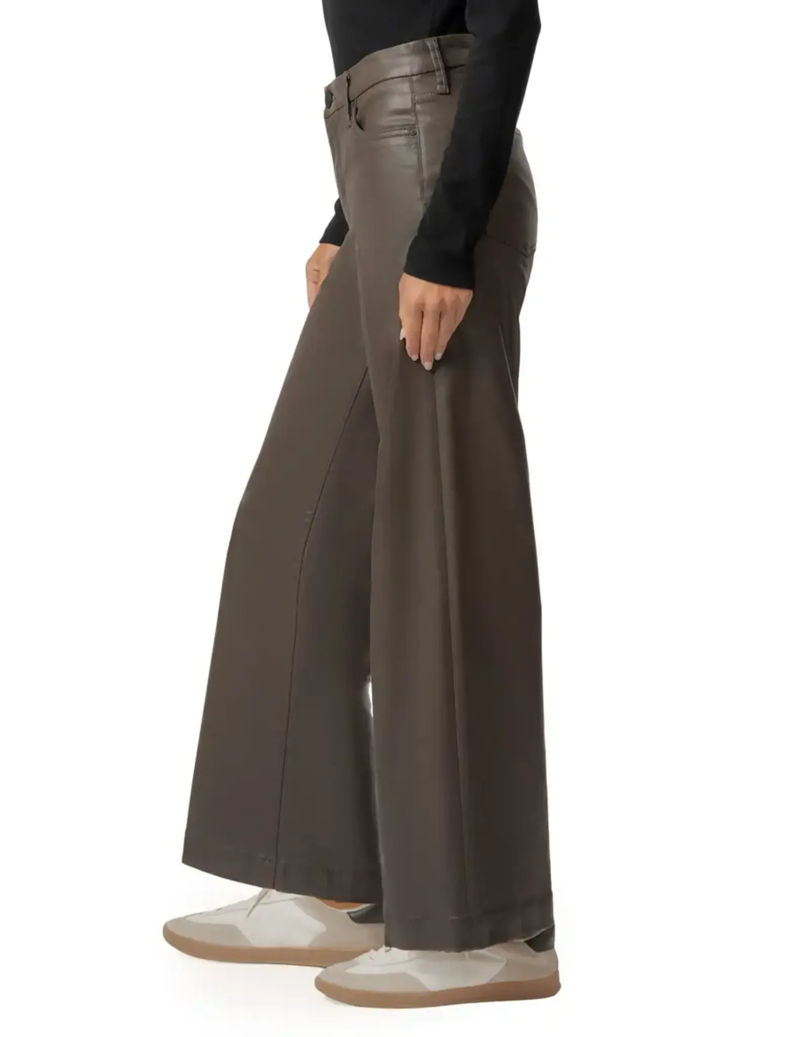 Kut from the Kloth / STS Blue KUT Meg Coated High Rise Wide Leg Ankle Jean Toffee