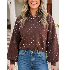 Patty Polka Dot Brown Pullover