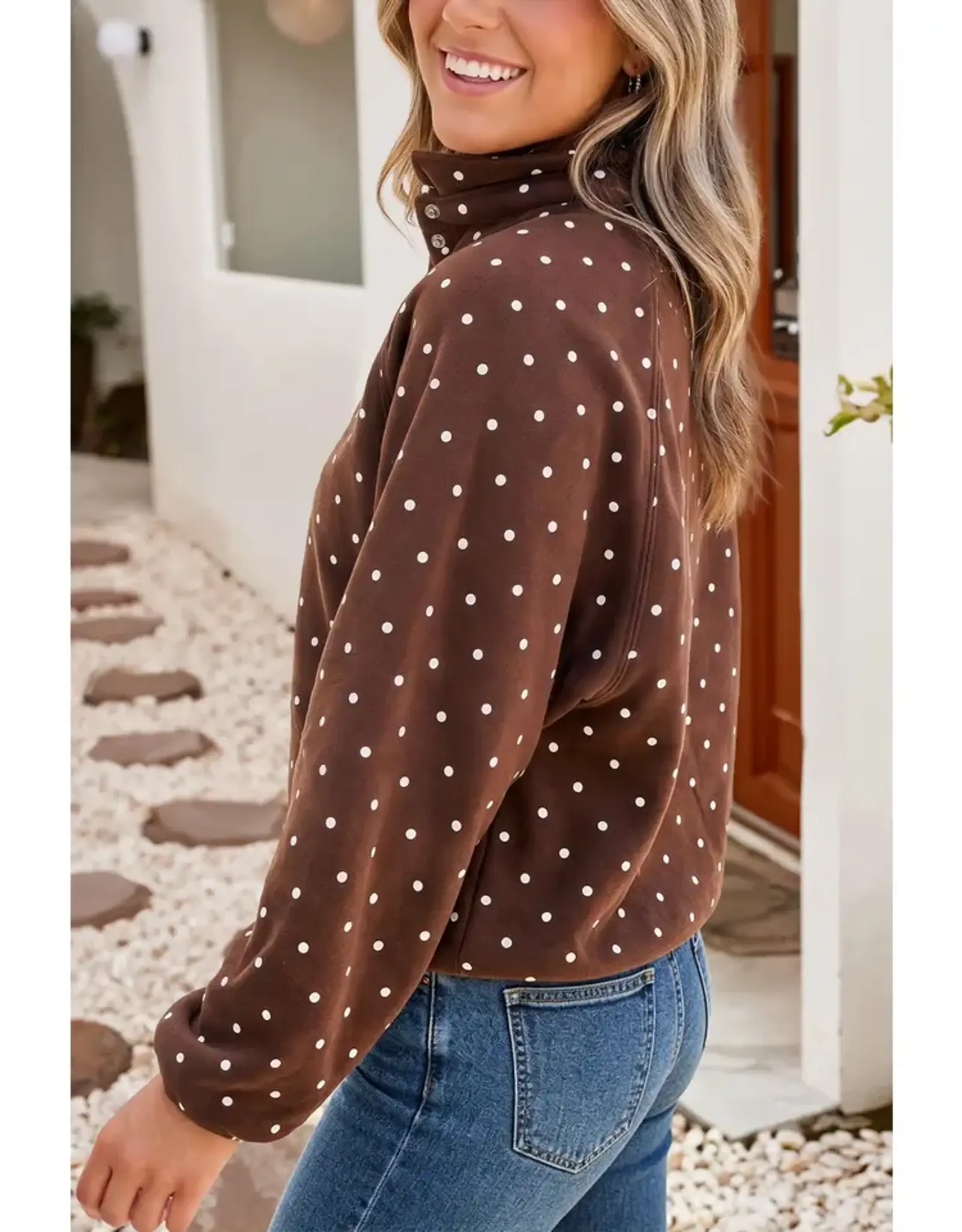 Patty Polka Dot Brown Pullover
