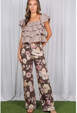 Victoria Brown Floral Print Jeans