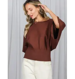 Valena Dolman Sleeve Knit Sweater