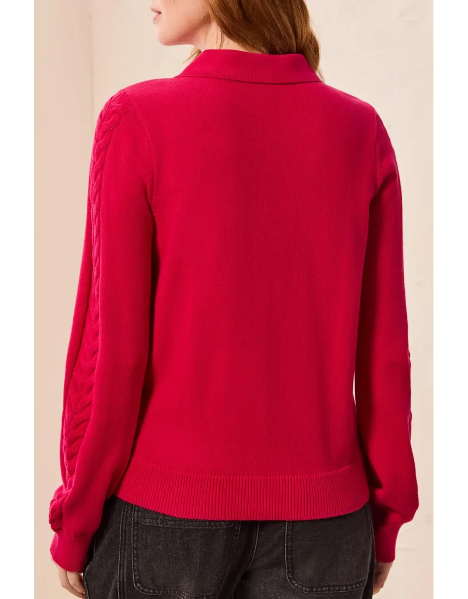 Tribal Tribal L/S Sweater w/Cable Details Jazzy