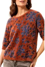 Tribal Tribal Elbow Sleeve Crew Neck Sweater Maple