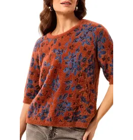 Tribal Tribal Elbow Sleeve Crew Neck Sweater Maple