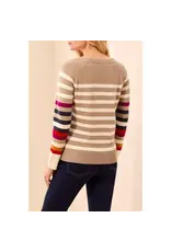 Tribal Tribal L/S Crew Neck Sweater Striped Fossil