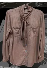 Leather Outlaw Mocha Button Blouse