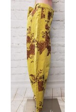 Maxine Mustard Floral Corduroy Barrel Pants
