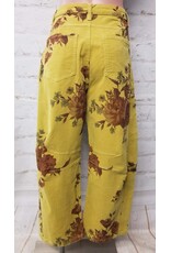 Maxine Mustard Floral Corduroy Barrel Pants