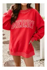 Red Polka Dot Merry Sweatshirt
