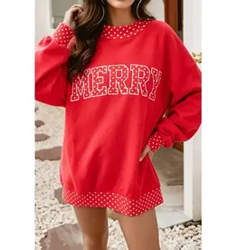 Red Polka Dot Merry Sweatshirt