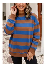 Candy Stripe Sweatshirt Brown Royal