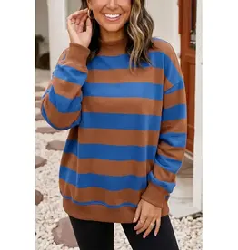 Candy Stripe Sweatshirt Brown Royal