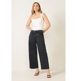 Kut from the Kloth / STS Blue KUT Meg High Rise Wide Leg Pant w/Zipper Front Pockets Matte Black