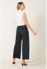 Kut from the Kloth / STS Blue KUT Meg High Rise Wide Leg Pant w/Zipper Front Pockets Matte Black