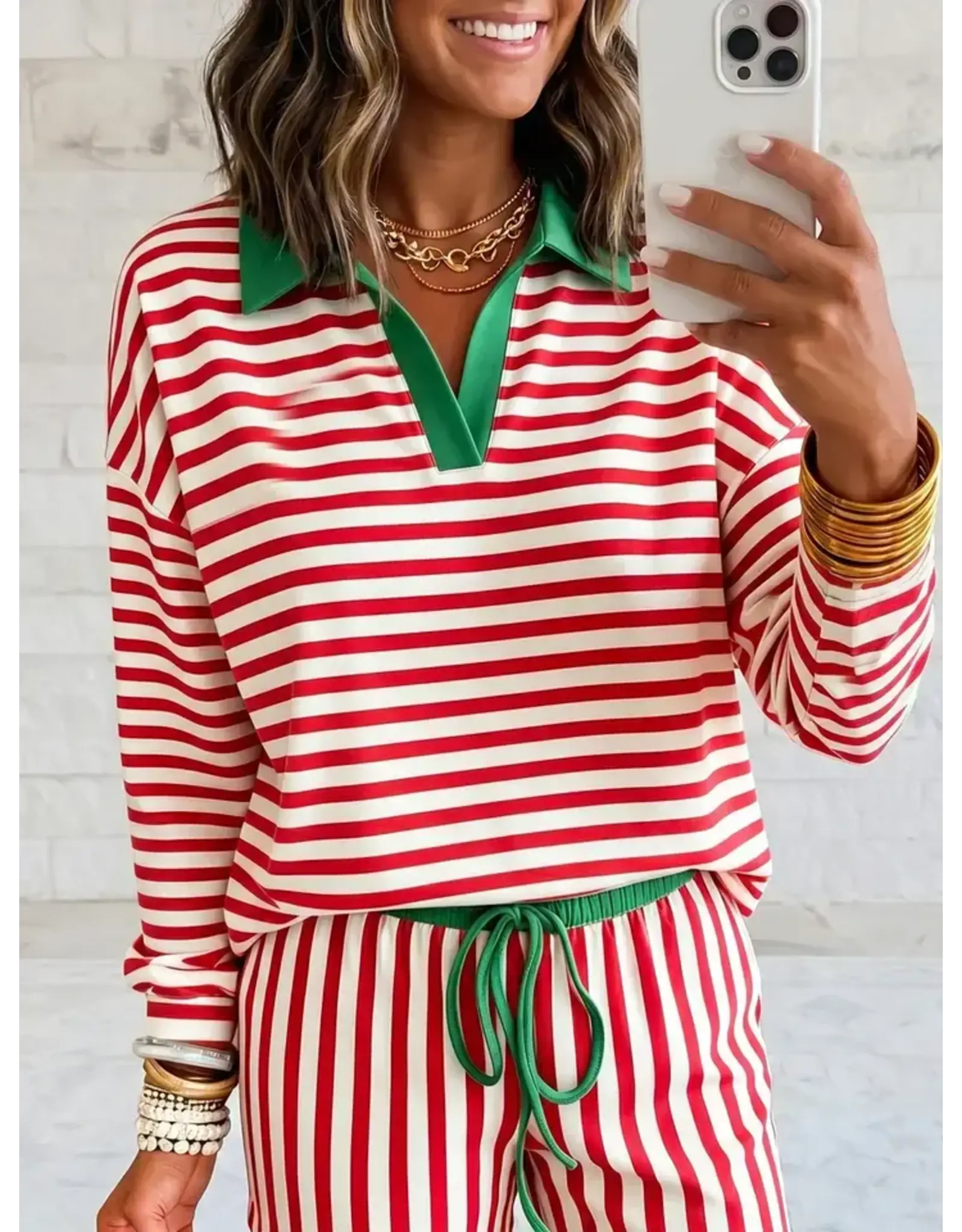 Santa Red Stripe Set