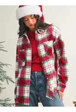 Merry Christmas Plaid Flannel Shacket
