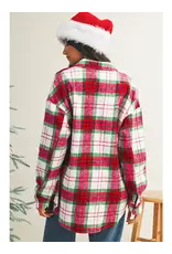Merry Christmas Plaid Flannel Shacket