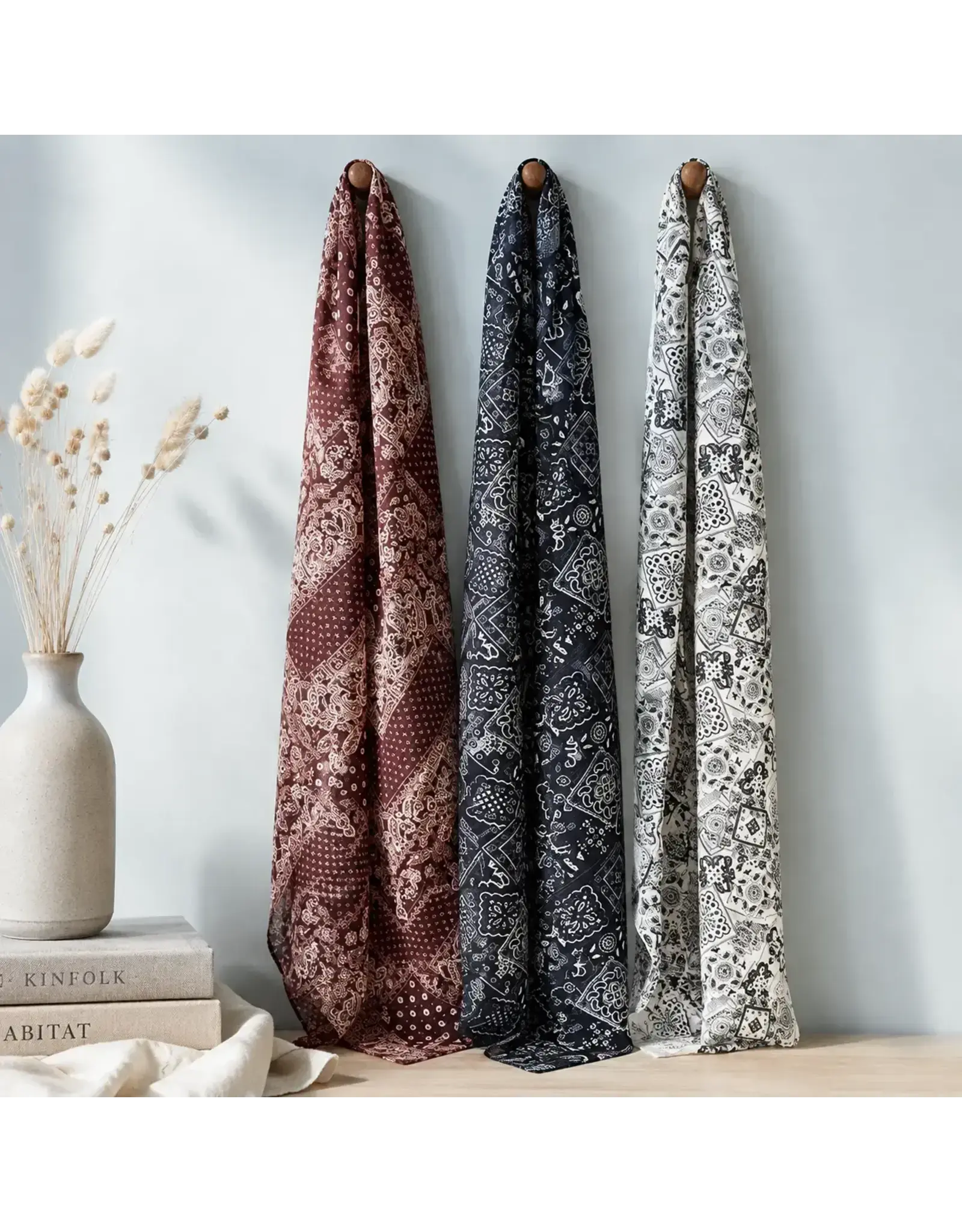 Bandana Print Long Scarf / Belt