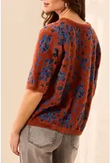 Tribal Tribal Elbow Sleeve Crew Neck Sweater Maple