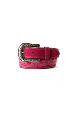 Ariat Ariat Women's Embroidered Western Leather Belt Pink