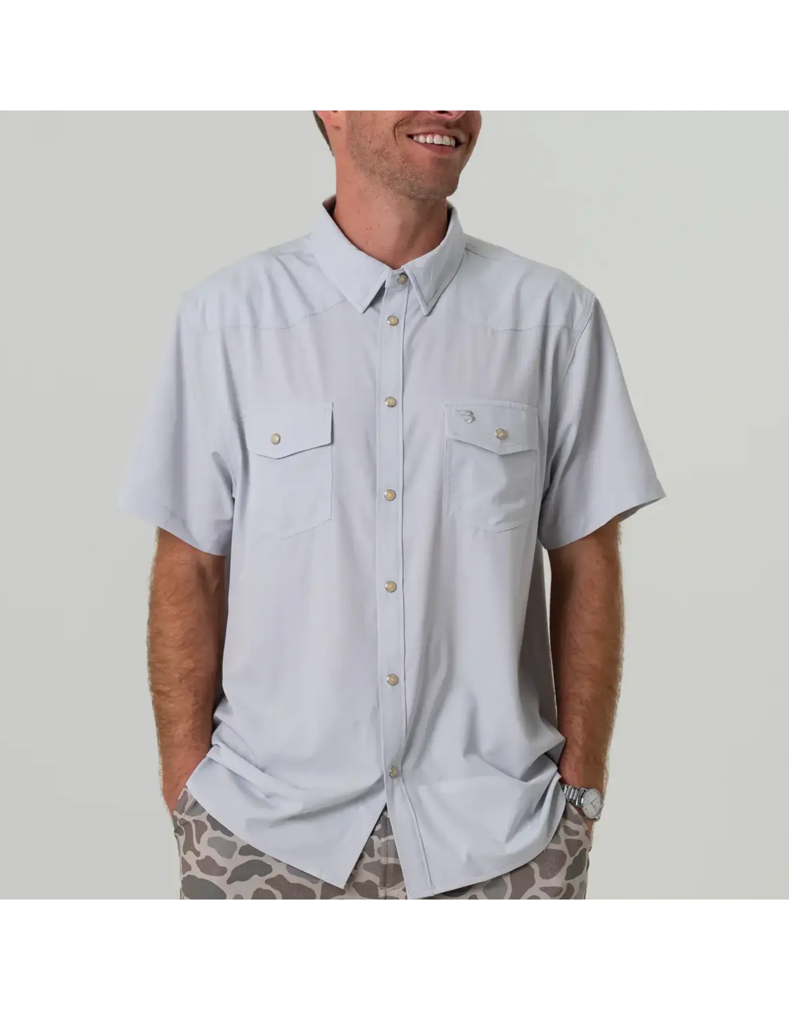 Burlebo Burlebo Performance Western Shirt - Light Grey