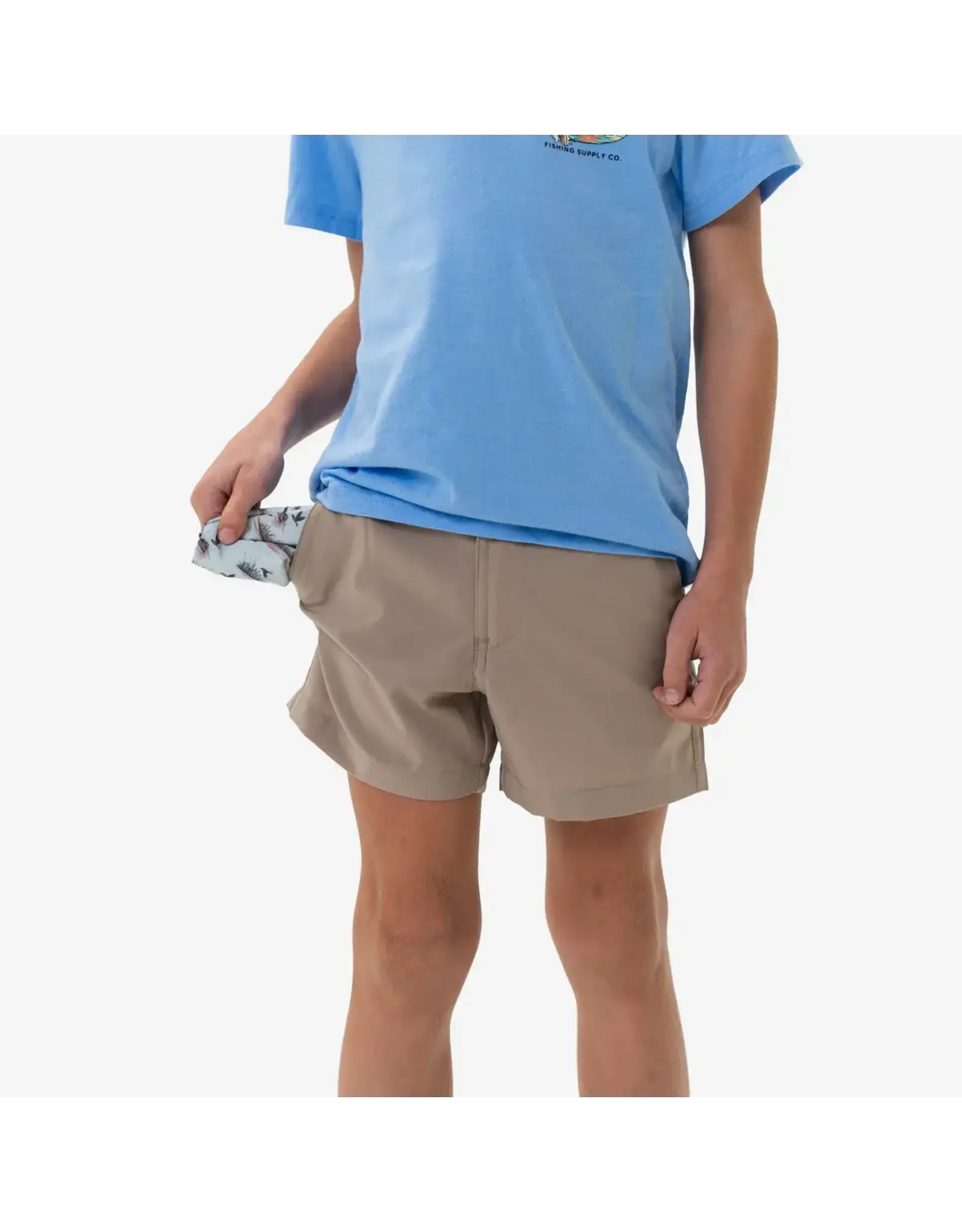 Burlebo Burlebo Youth Everyday Short - Cobblestone Khaki -Duck Hunt Pocket