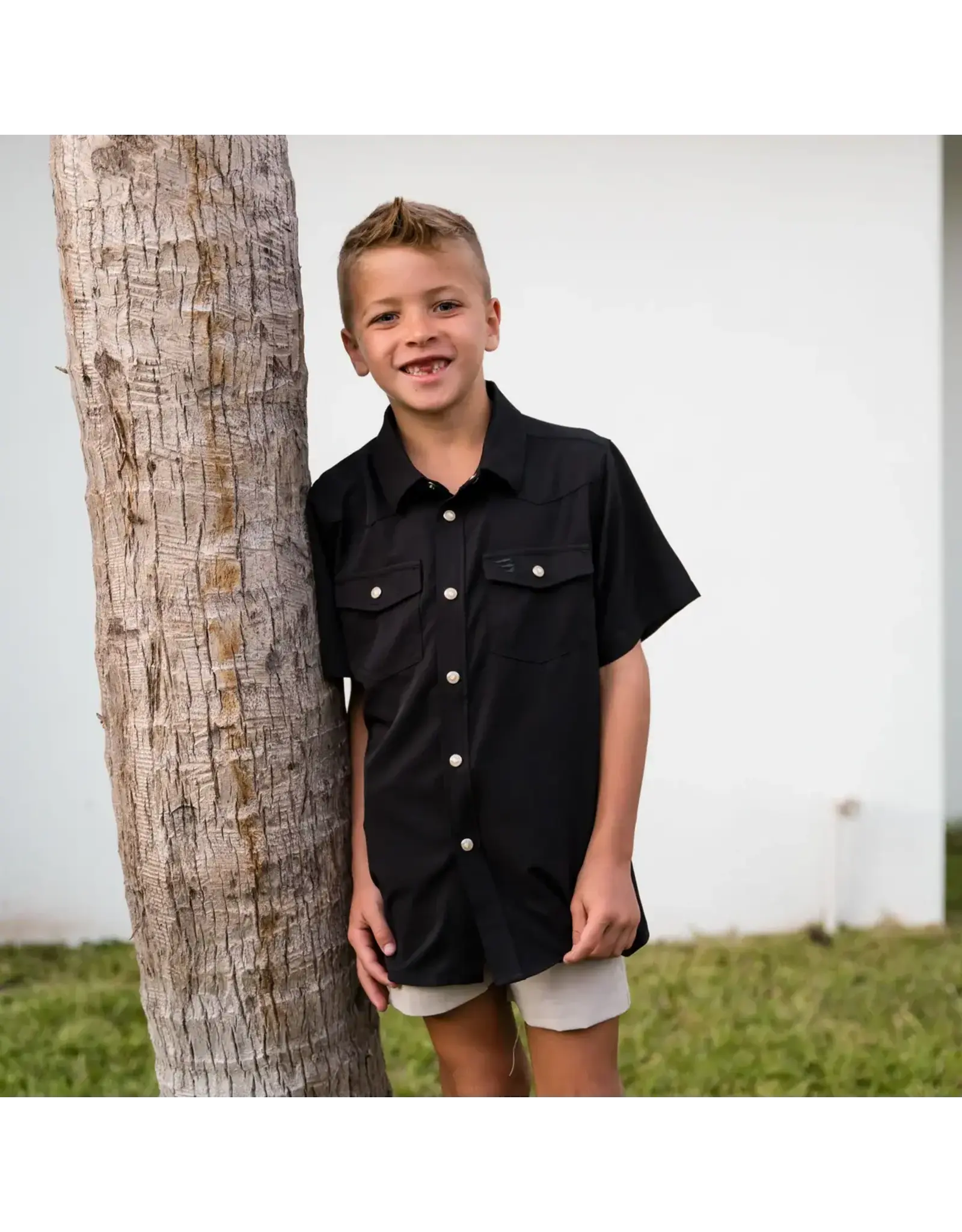 Burlebo Burlebo Youth Performance Western Shirt Black