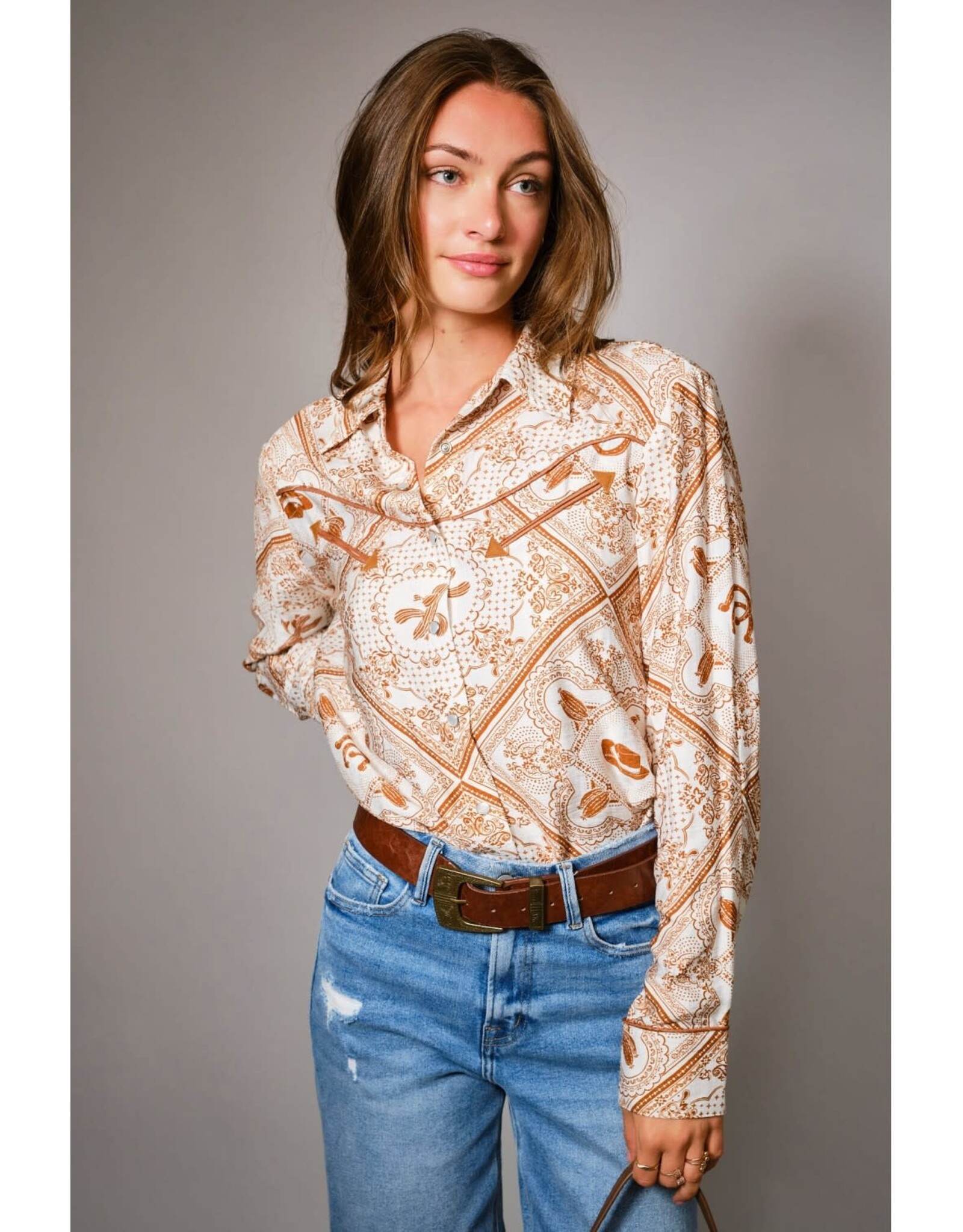 Lainey Western Long Sleeve Button-Up Shirt